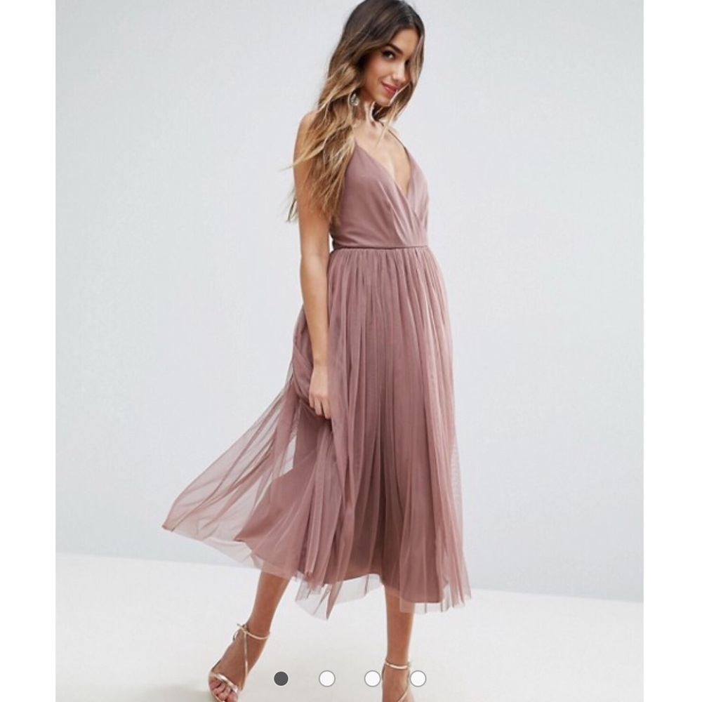 ASOS Pinny Extreme Tulle Mesh Midi Dress